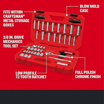 Rmiia様 CRAFTSMAN Mechanics Tool Set, 3/8 Inch Drive, 61 Piece